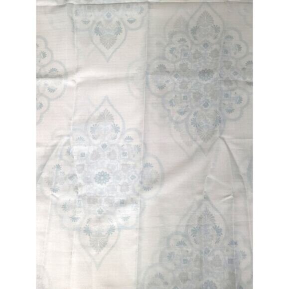 Morrocan Style Floral Pattern Polyester Fabric Shower Curtain, 72x72, Blue/White - Picture 12 of 12